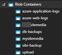 Example of Blob Containers in a DXP Environment