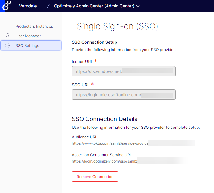 SSO Configuration – Setup by Optimizely